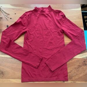 NWT Wild Fable Game Day Long Sleeve Mockneck Turtleneck Top in Red Crimson